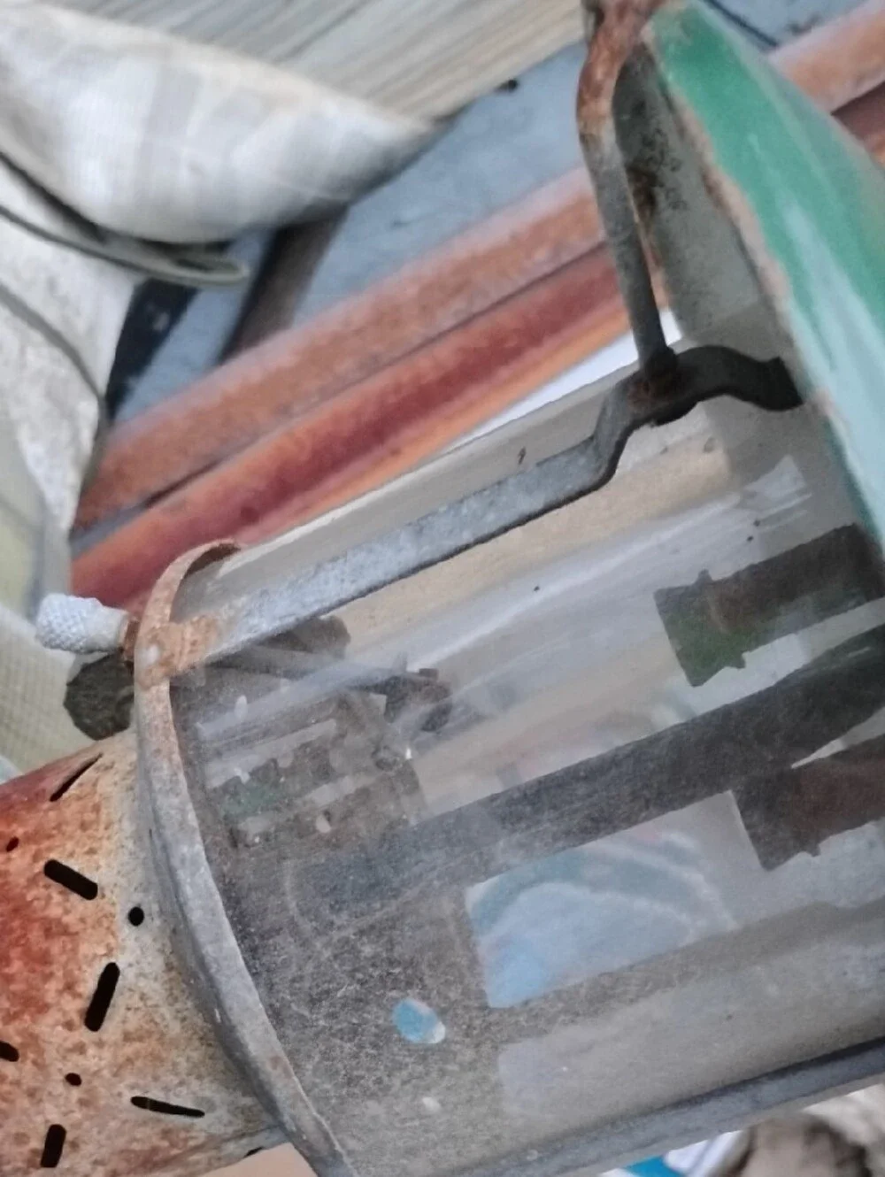 Green Vintage-Style Metal Lantern - Home Accent